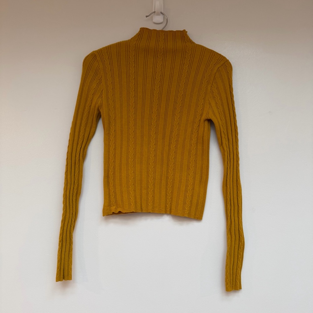 Mustard Yellow Women's Ribbed Sweater